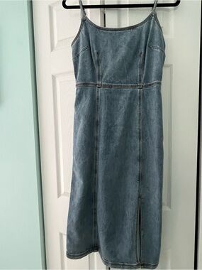 Blue Denim Slip Dress with Spaghetti Straps by Steve Madden